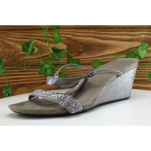 Style & Co Sz 10 M Gray Gladiator Fabric Women Sandals‎